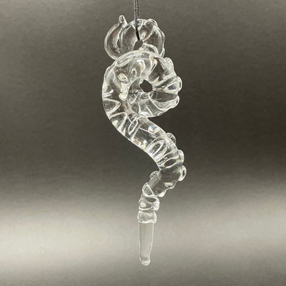 Hand-blown 3 clear tentacle ornaments - Leviathan Glass original