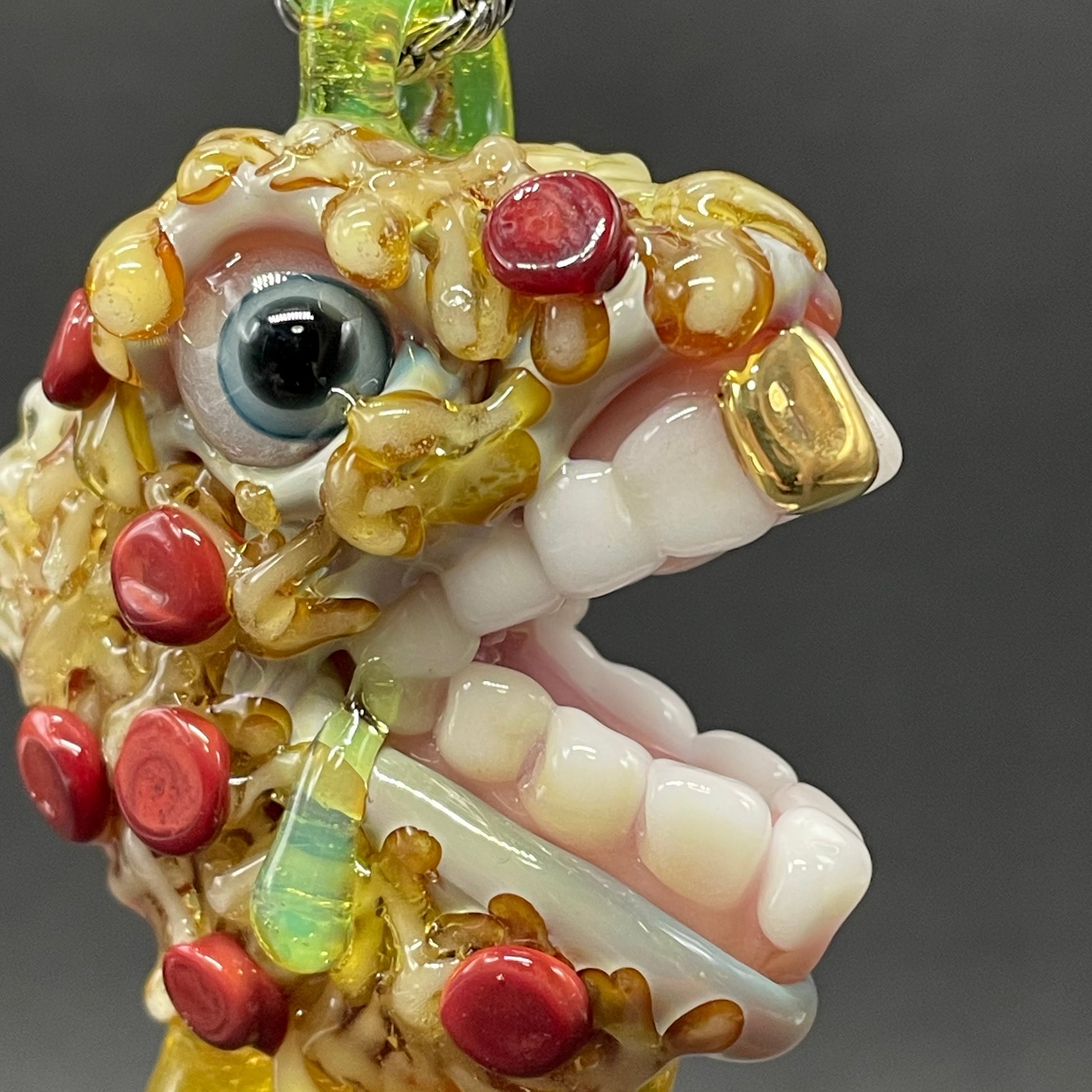 Leviathan Glass Pizza fiend pendant - hand-blown art