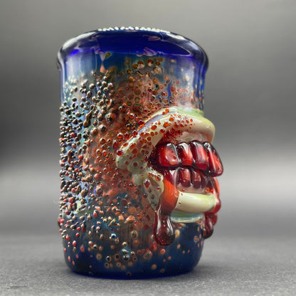 Artisan glass Bite your tongue shot glass - detailed craftsmanship