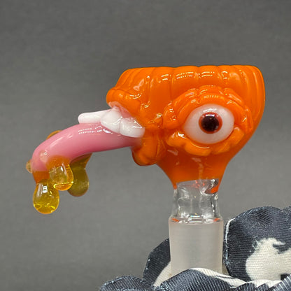14mm drooling tongue slide glass art - premium handcrafted piece