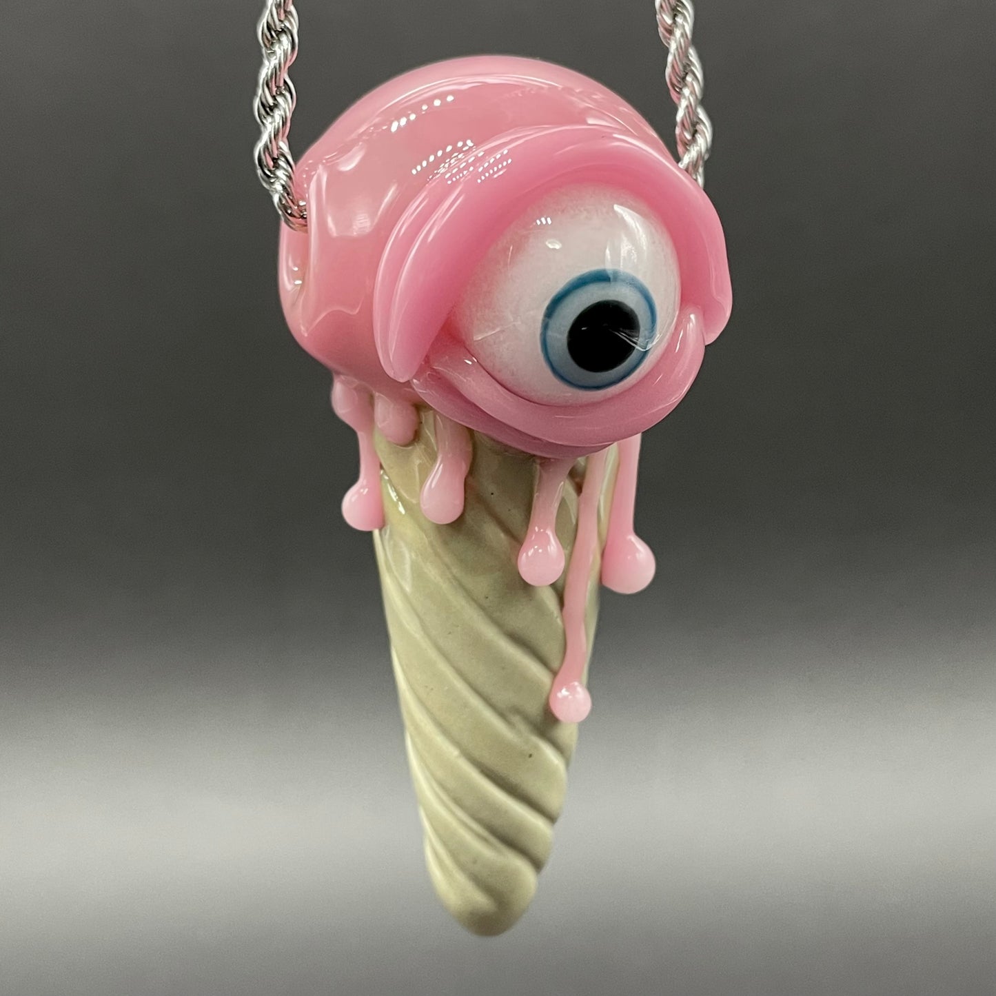 Eye scream cone pendant craftsmanship - artisan glass work