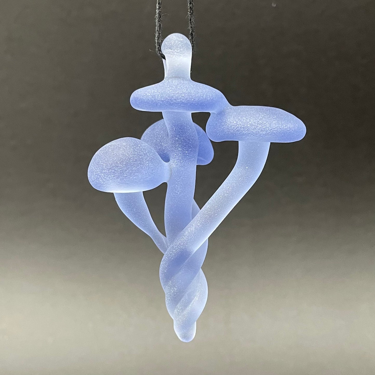 Premium Blacklight mushroom pendant - collectible glass art
