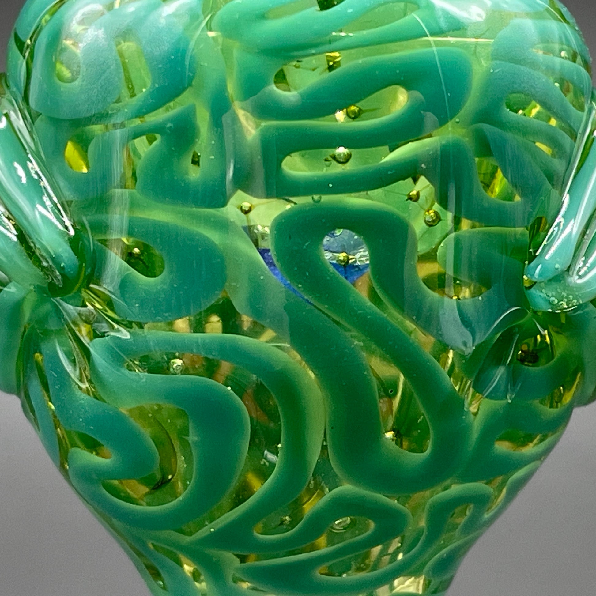 Hand-blown 14mm uv smiley face slide - Leviathan Glass original