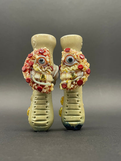 Hand-blown Pizza Is for Lovers – Matching Chillum Set - Leviathan Glass original