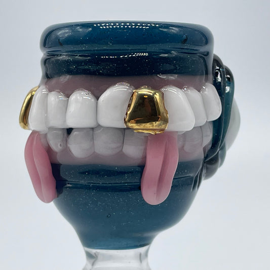 14mm 4 hole Too many teeth slide detail view - premium glass art