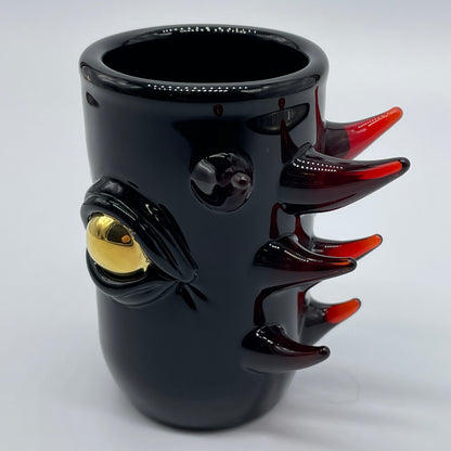 Onyx cyclops shot glass craftsmanship - artisan glass work