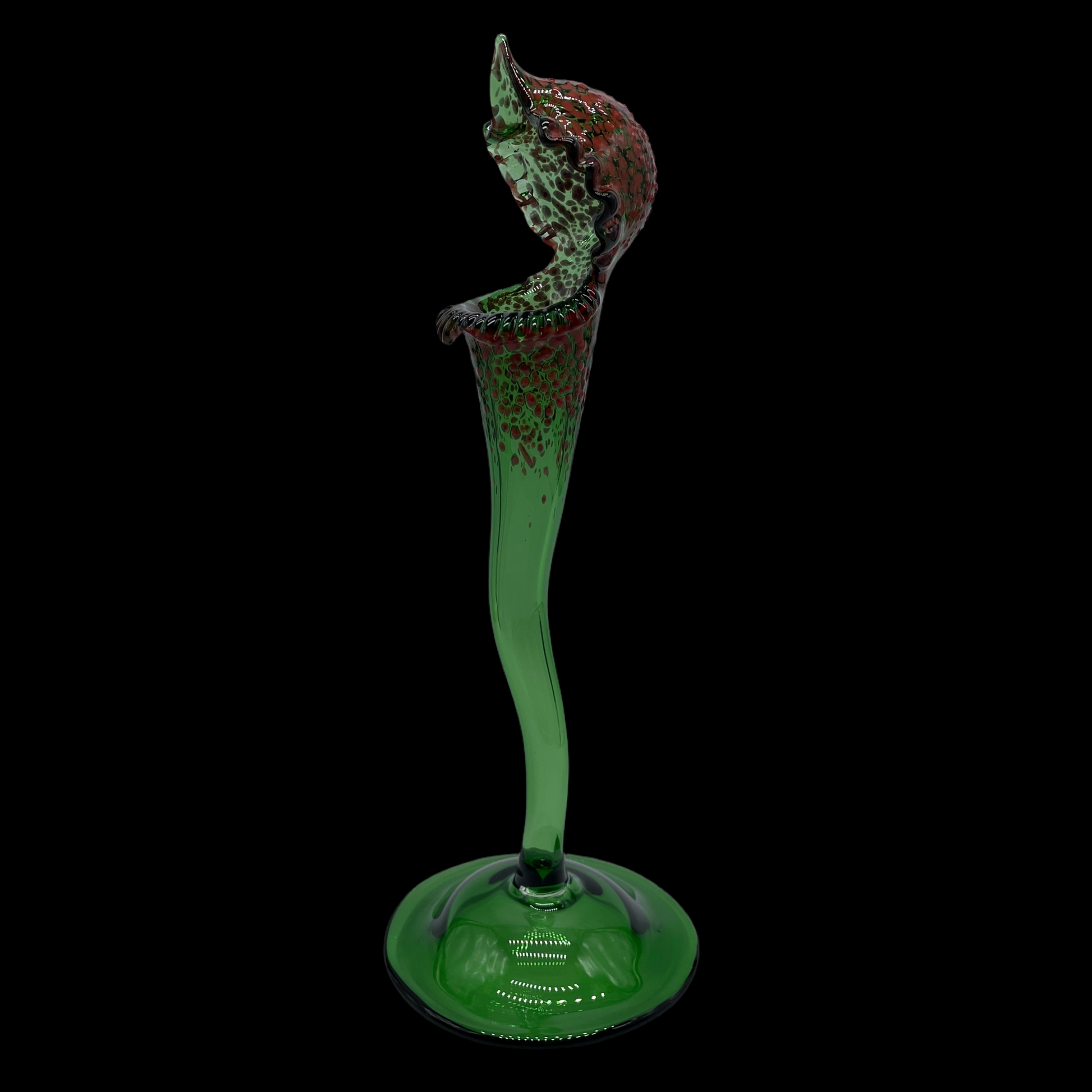 Hand-blown glass Pitcher plant sculpture by Leviathan Glass