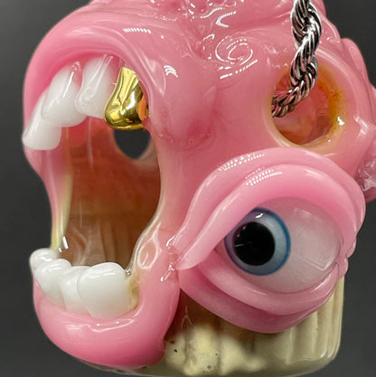 Artisan glass Cupcake pendant - detailed craftsmanship