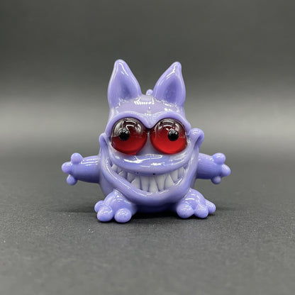 Hand-blown glass Gengar Pokémon glass pendant by Leviathan Glass