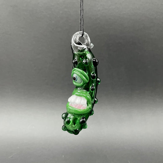 Hand-blown glass Pickle Rick by Leviathan Glass