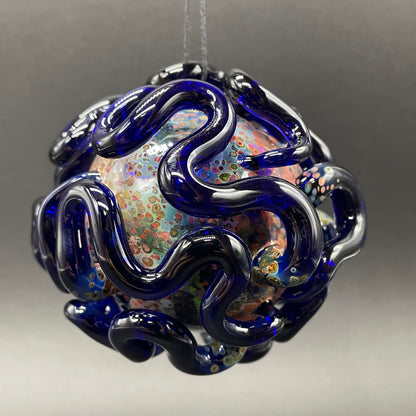 Worm Globe ornament by Leviathan Glass - artisan detail
