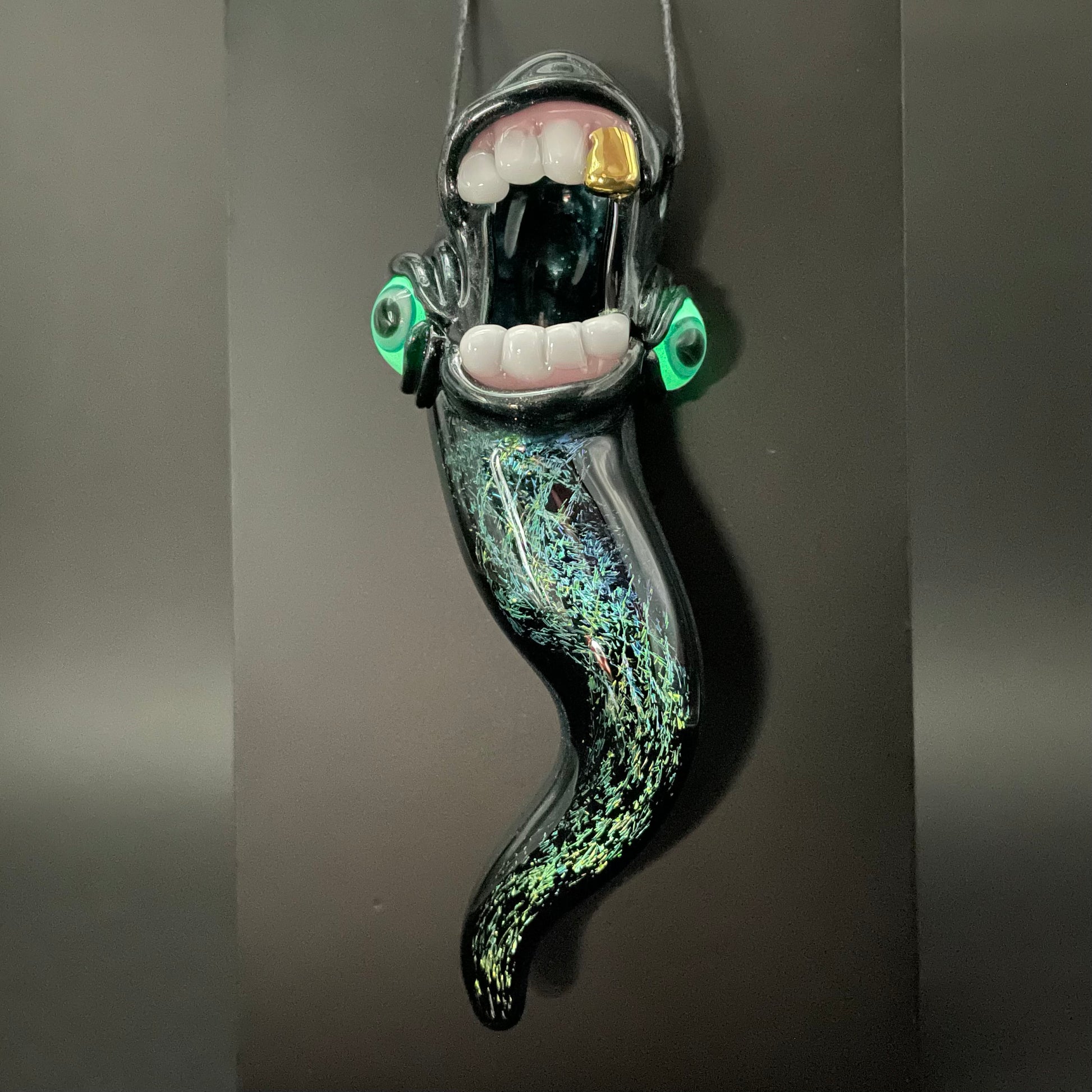 Hand-blown Dichroic tentacle pendant - Leviathan Glass original