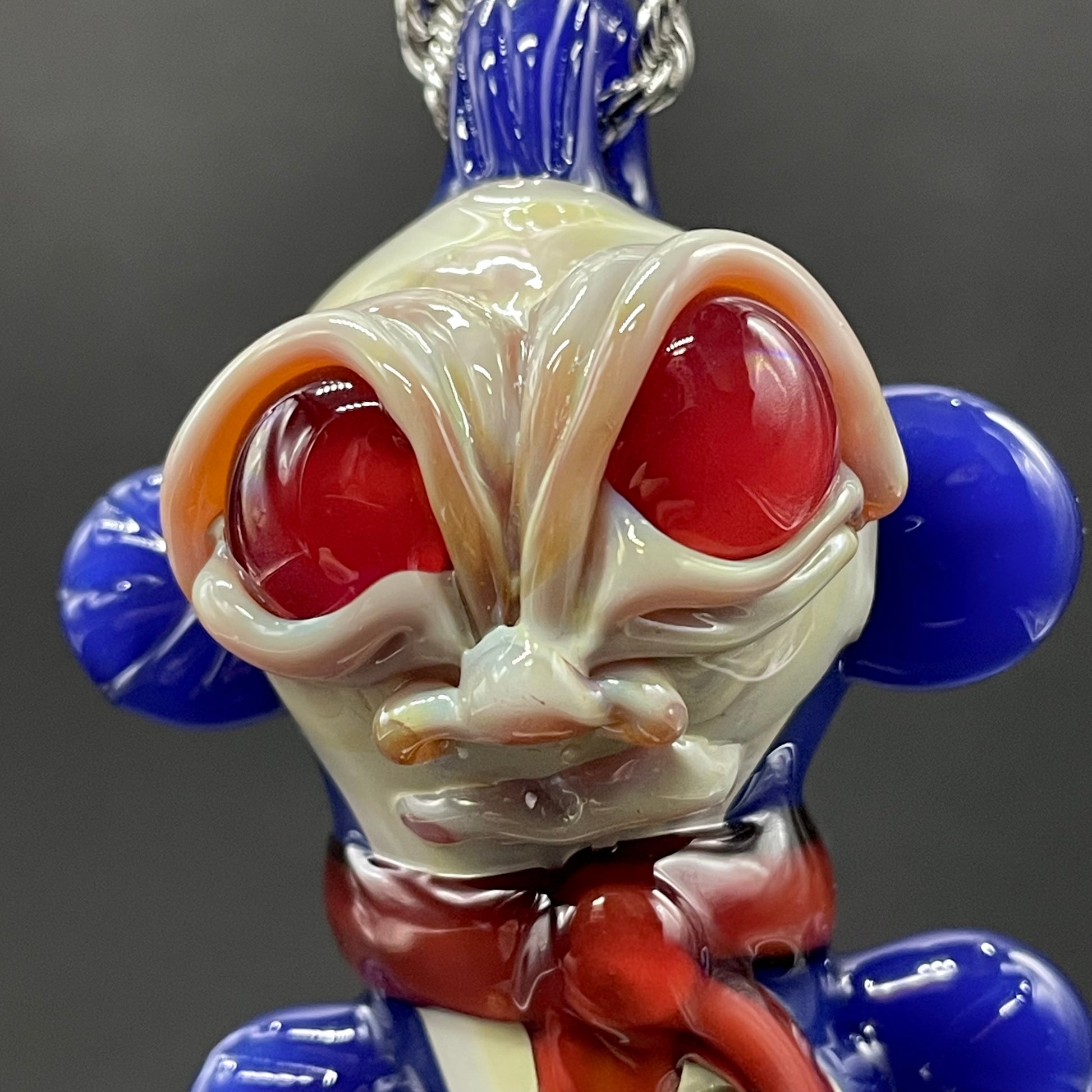 Hand-blown Labyrinth worm pendant - Leviathan Glass original