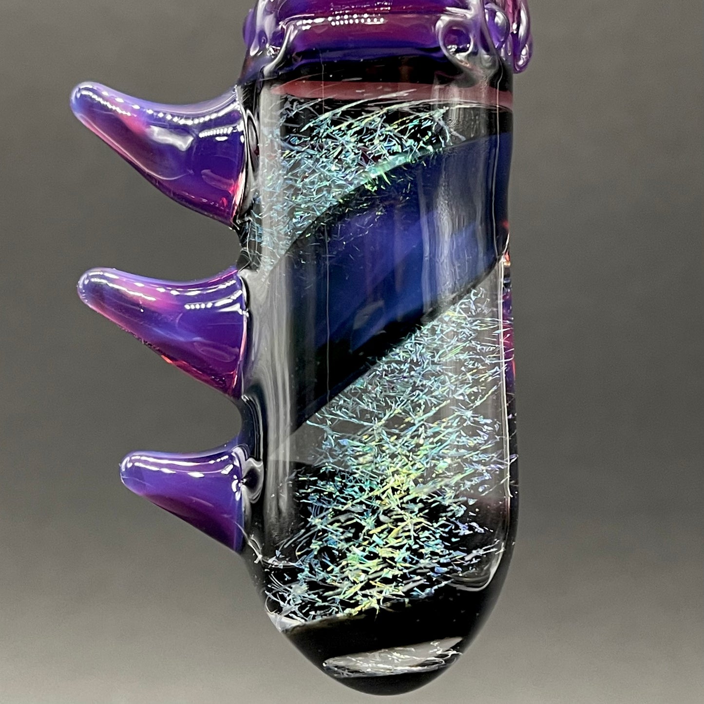 Hand-blown Royal jelly dichroic cyclops pendant - Leviathan Glass original