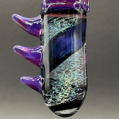 Hand-blown Royal jelly dichroic cyclops pendant - Leviathan Glass original