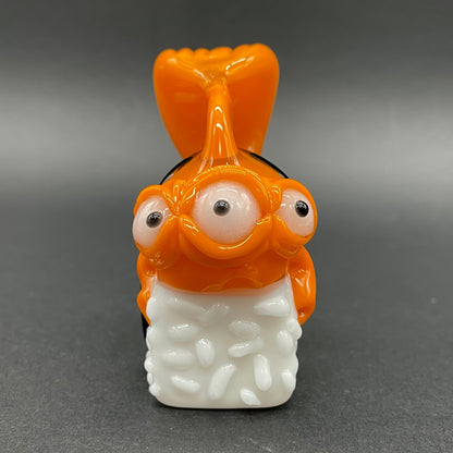 Mutant three eyed fish sushi glass pendant