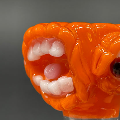 Premium 18mm screaming pumpkin slide - collectible glass art