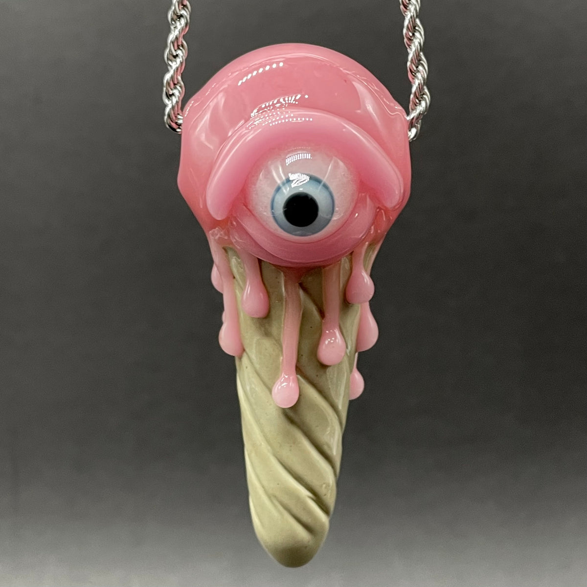 Eye scream cone pendant by Leviathan Glass - artisan detail