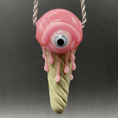 Eye scream cone pendant by Leviathan Glass - artisan detail