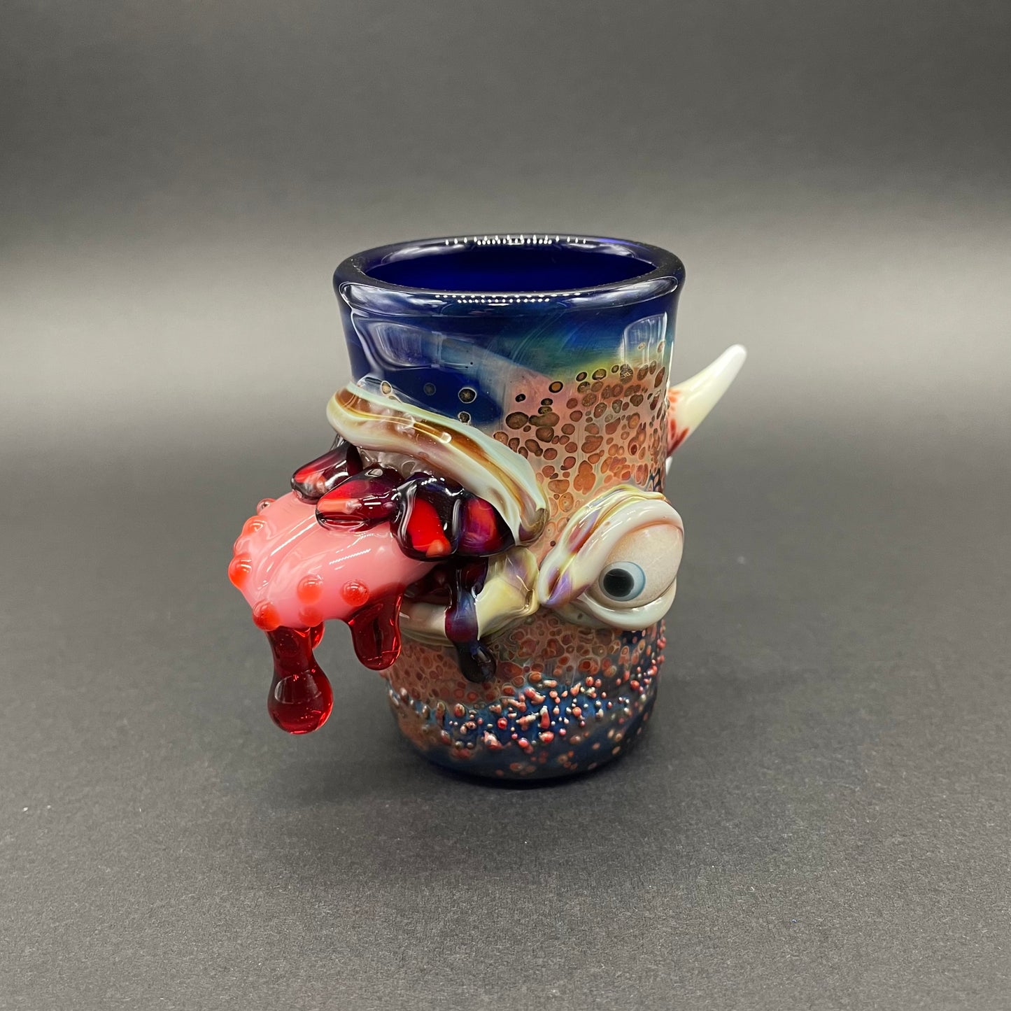 Hand-blown glass Taste the rainbow shot glass by Leviathan Glass