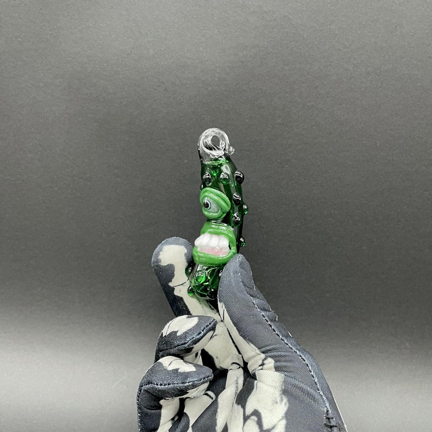 Hand-blown Pickle Rick - Leviathan Glass original