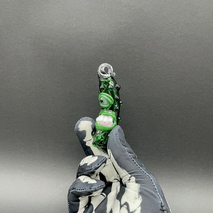 Hand-blown Pickle Rick - Leviathan Glass original