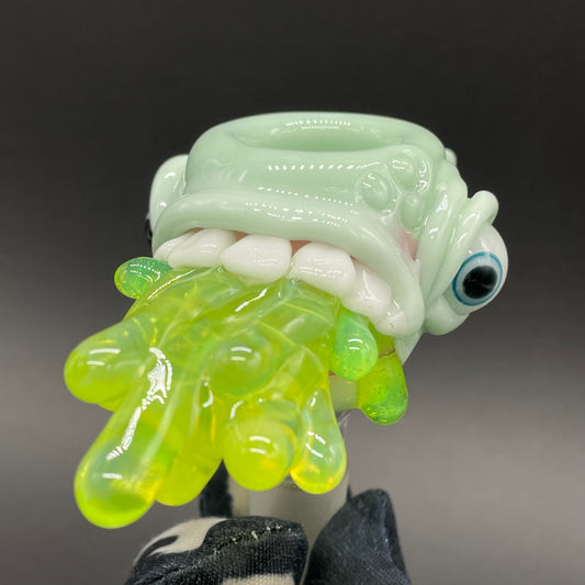 14mm 4 hole barf slide detail view - premium glass art