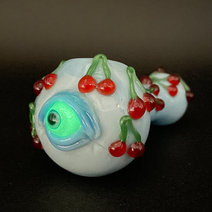 Artisan glass Cherry bomb spoon - detailed craftsmanship