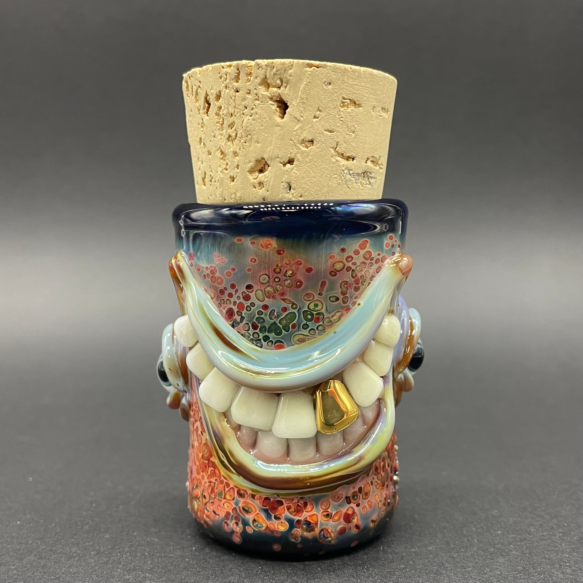 Side eye Cyclops Cork Jar detail view - premium glass art
