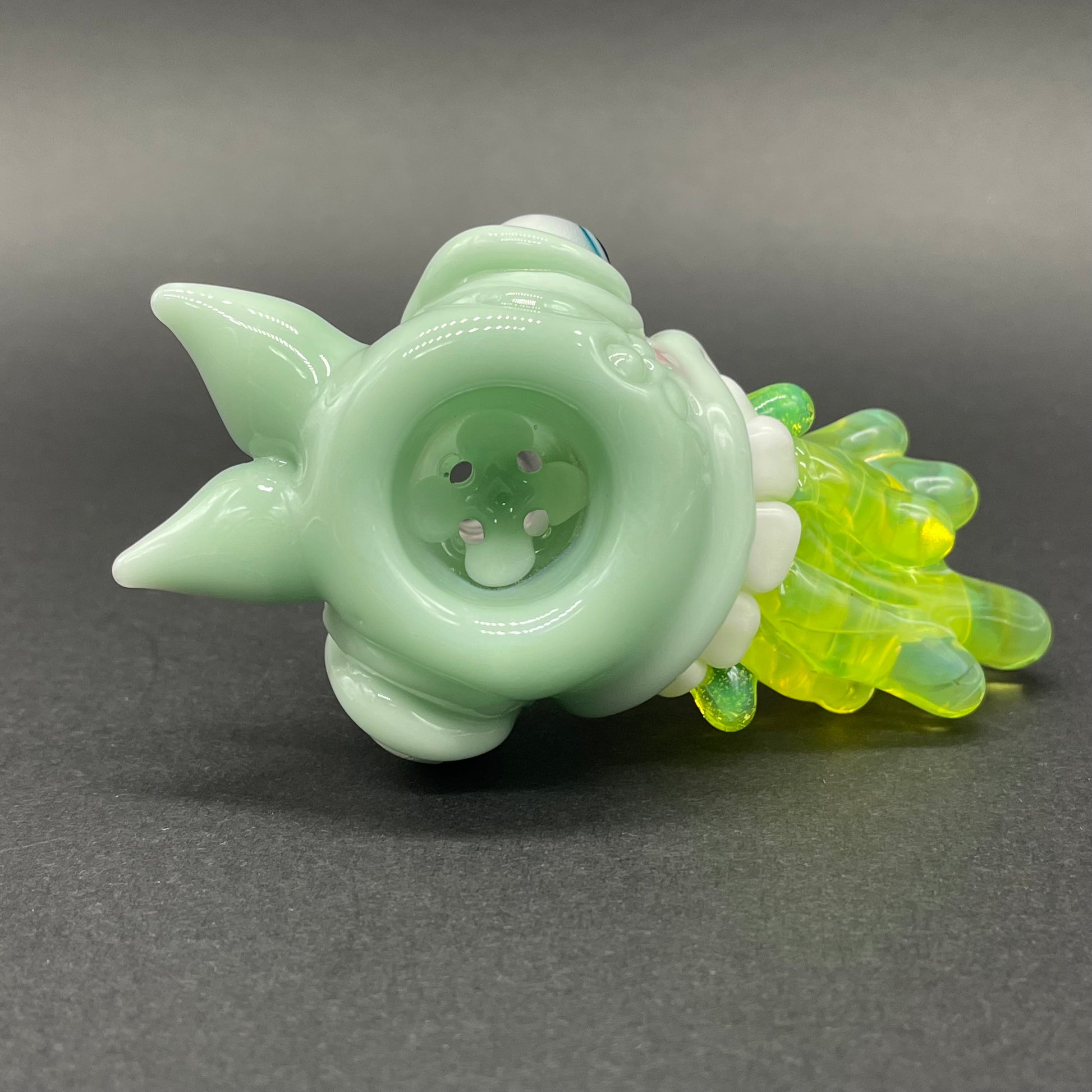 Hand-blown 14mm 4 hole barf slide - Leviathan Glass original