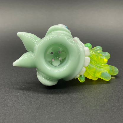 Hand-blown 14mm 4 hole barf slide - Leviathan Glass original
