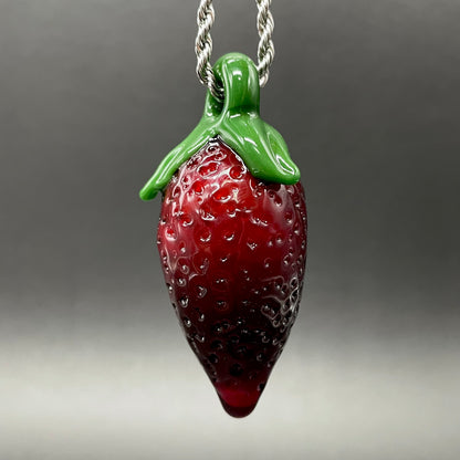 Leviathan Glass Strawberry pendant - hand-blown art