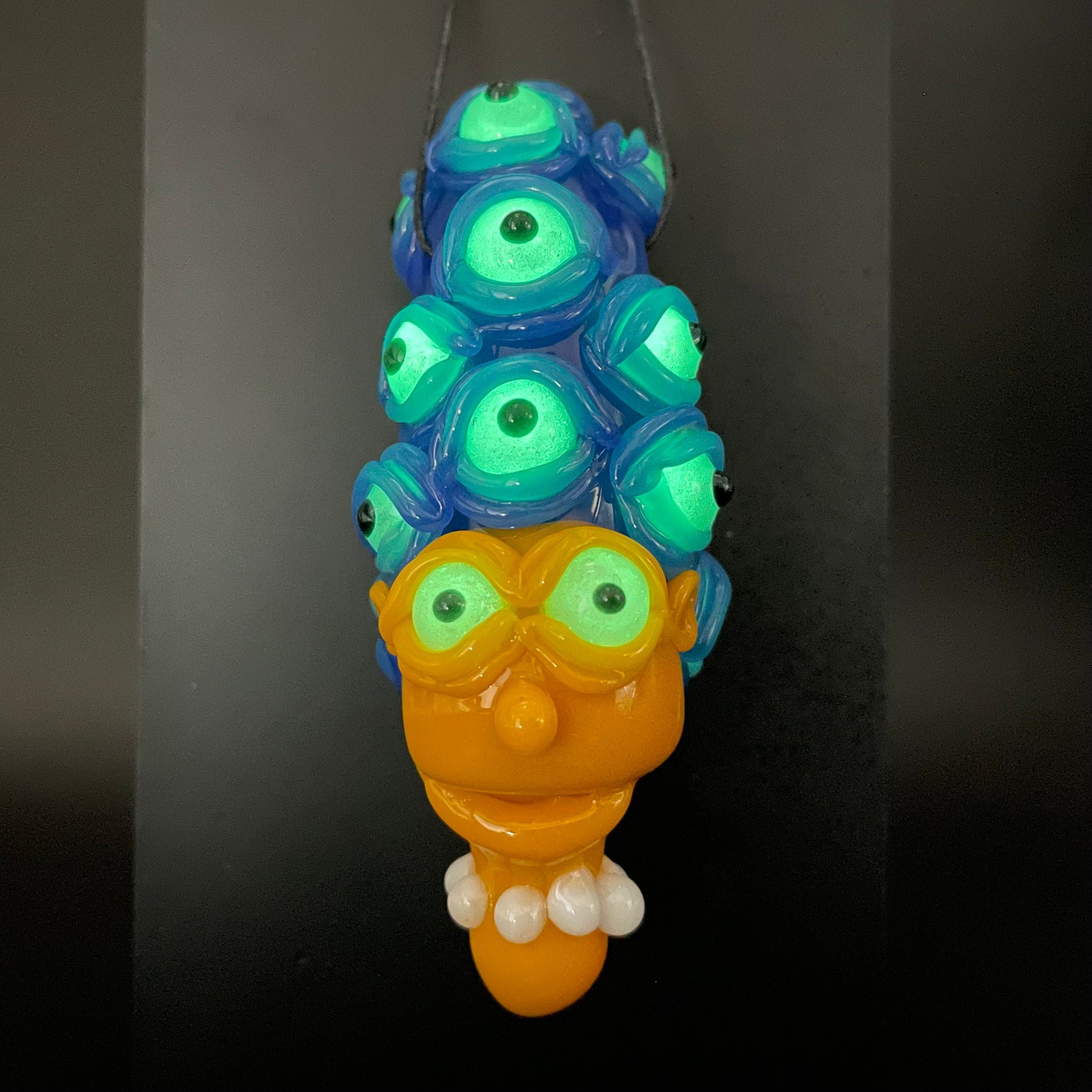 Hand-blown Marge Simpson Mutant Pendant - Leviathan Glass original