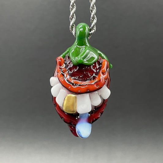 Toothy strawberry pendant