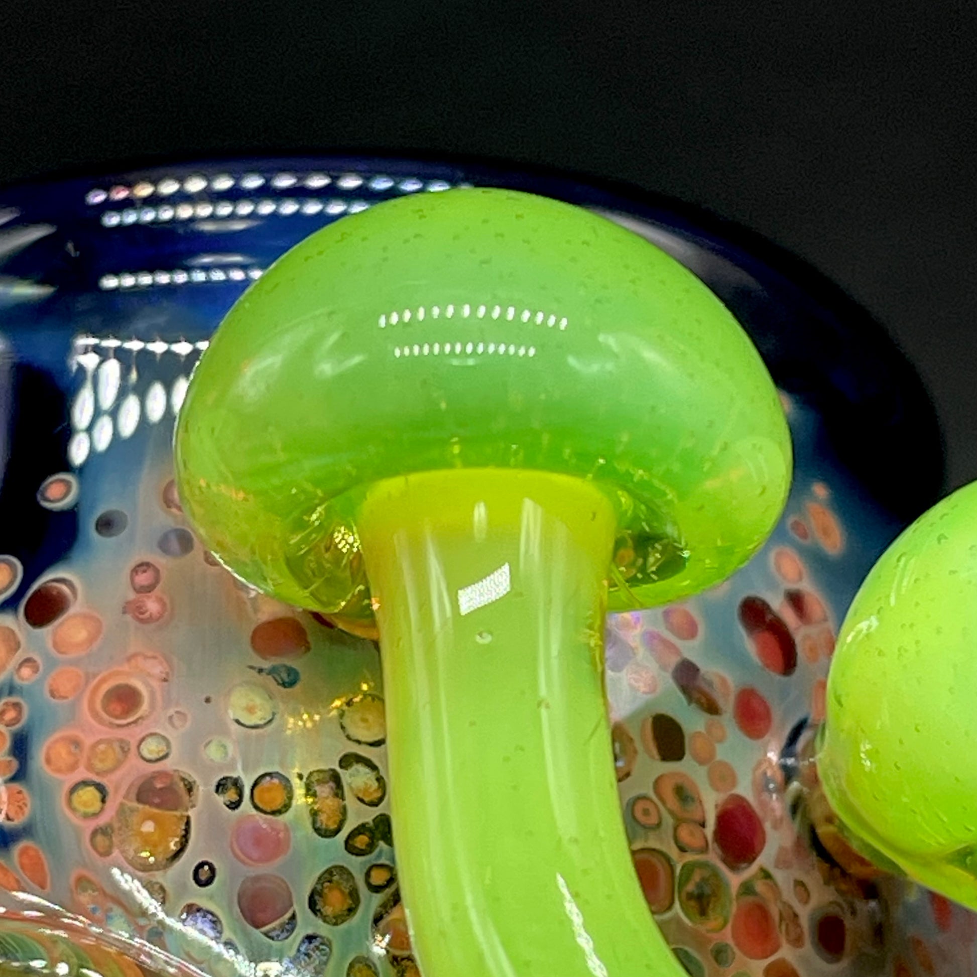 Leviathan Glass Green slime mushroom shot glass - hand-blown art