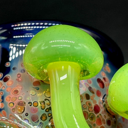 Leviathan Glass Green slime mushroom shot glass - hand-blown art