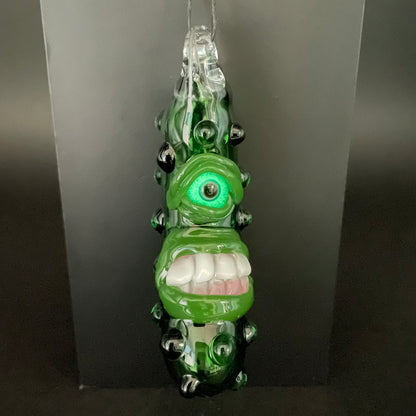 Hand-blown Pickle Rick - Leviathan Glass original