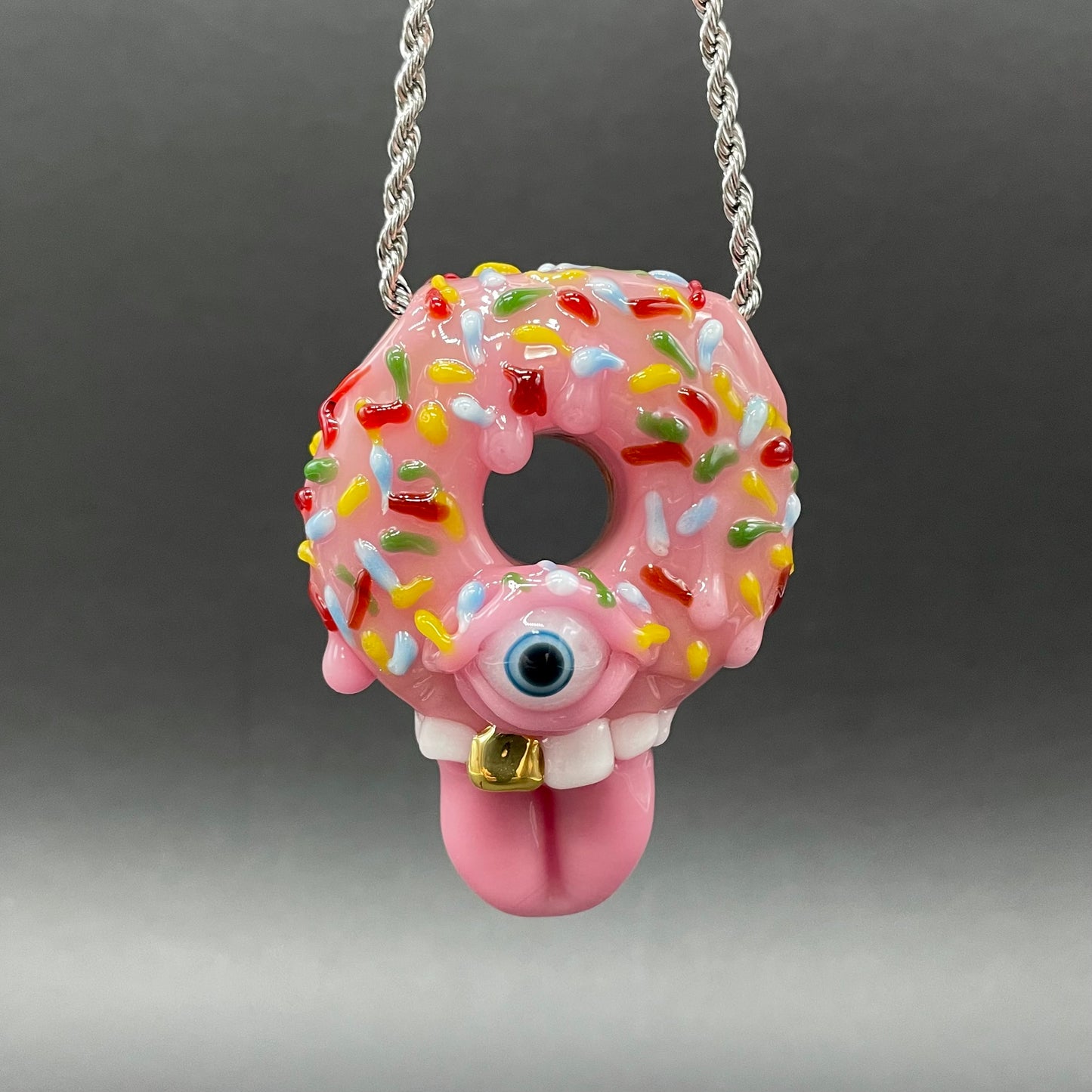 Hand-blown glass Mmmm doughnuts by Leviathan Glass