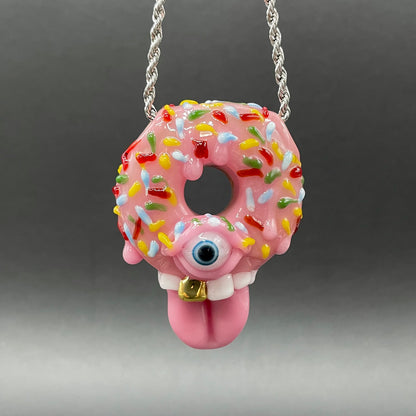 Hand-blown glass Mmmm doughnuts by Leviathan Glass