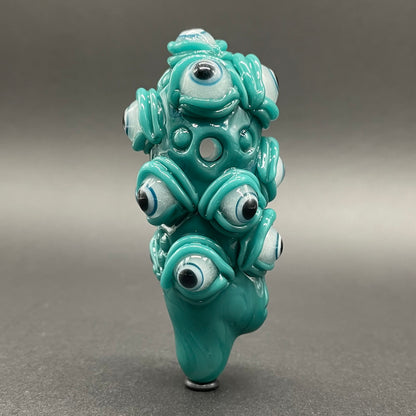 Hand-blown The Never-Blinking One glass effigy pendant - Leviathan Glass original
