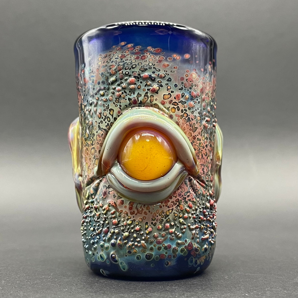 Hungry eyes monster shot glass by Leviathan Glass - artisan detail