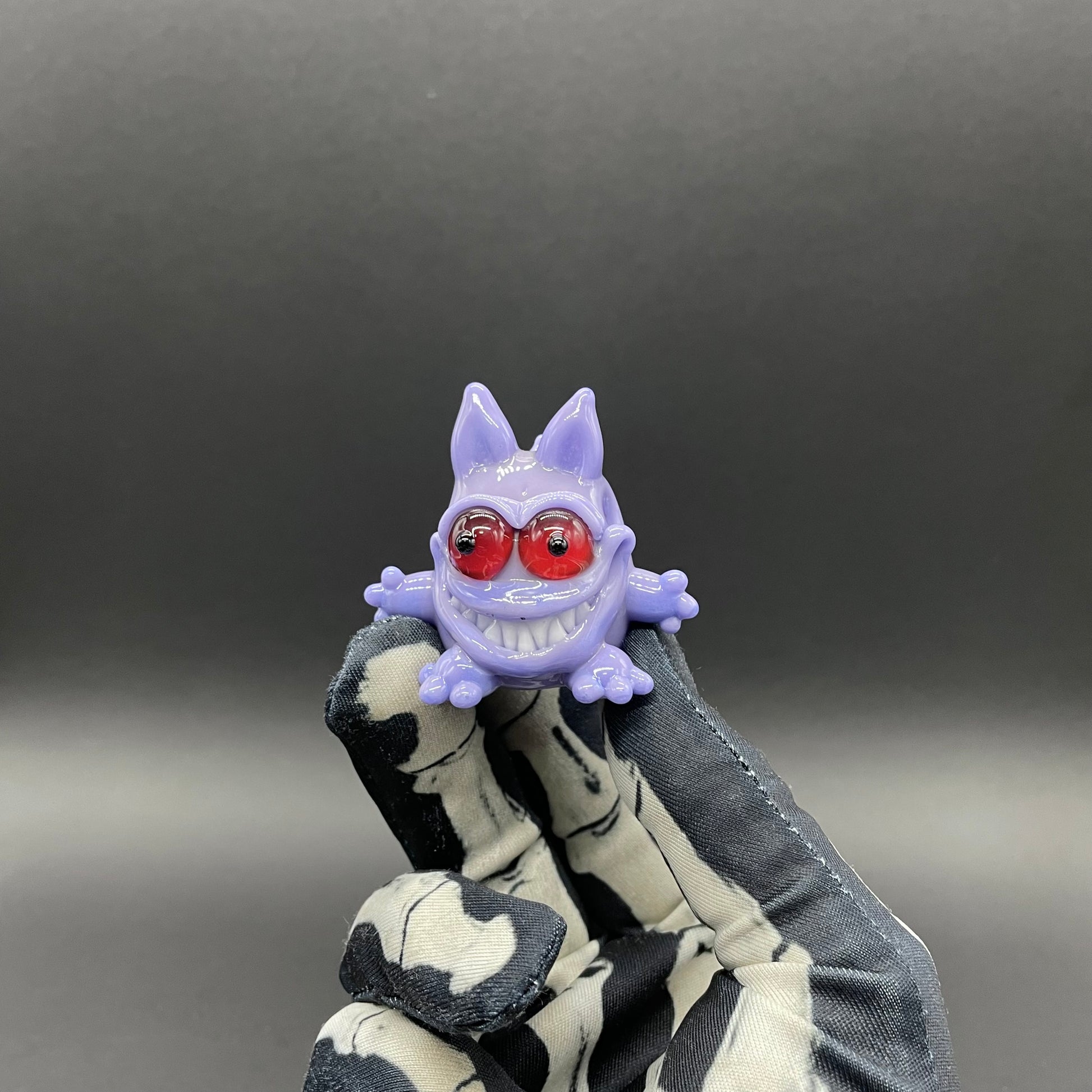 Hand-blown Gengar Pokémon glass pendant - Leviathan Glass original