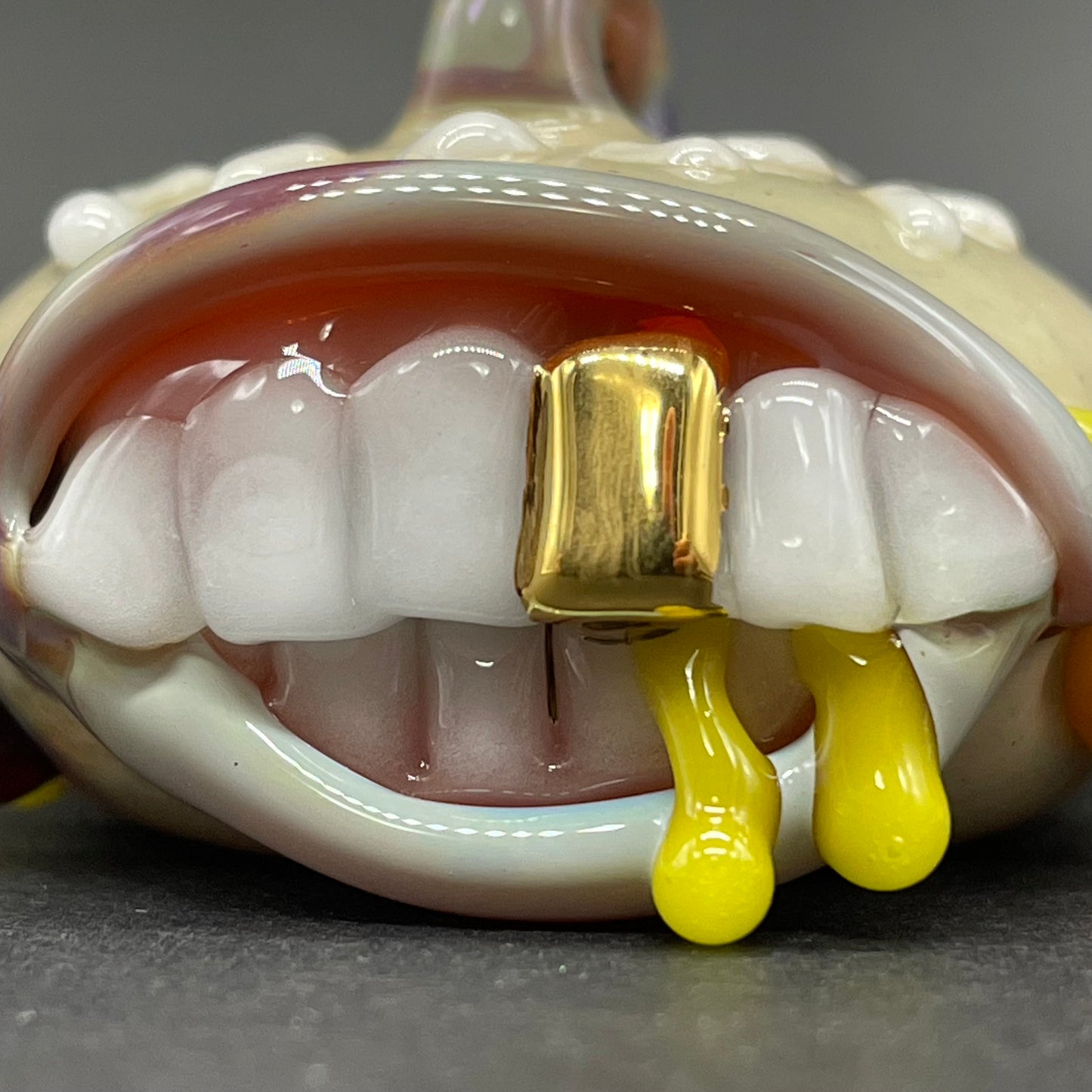 Glass Cheeseburger pendant craftsmanship - artisan glass work
