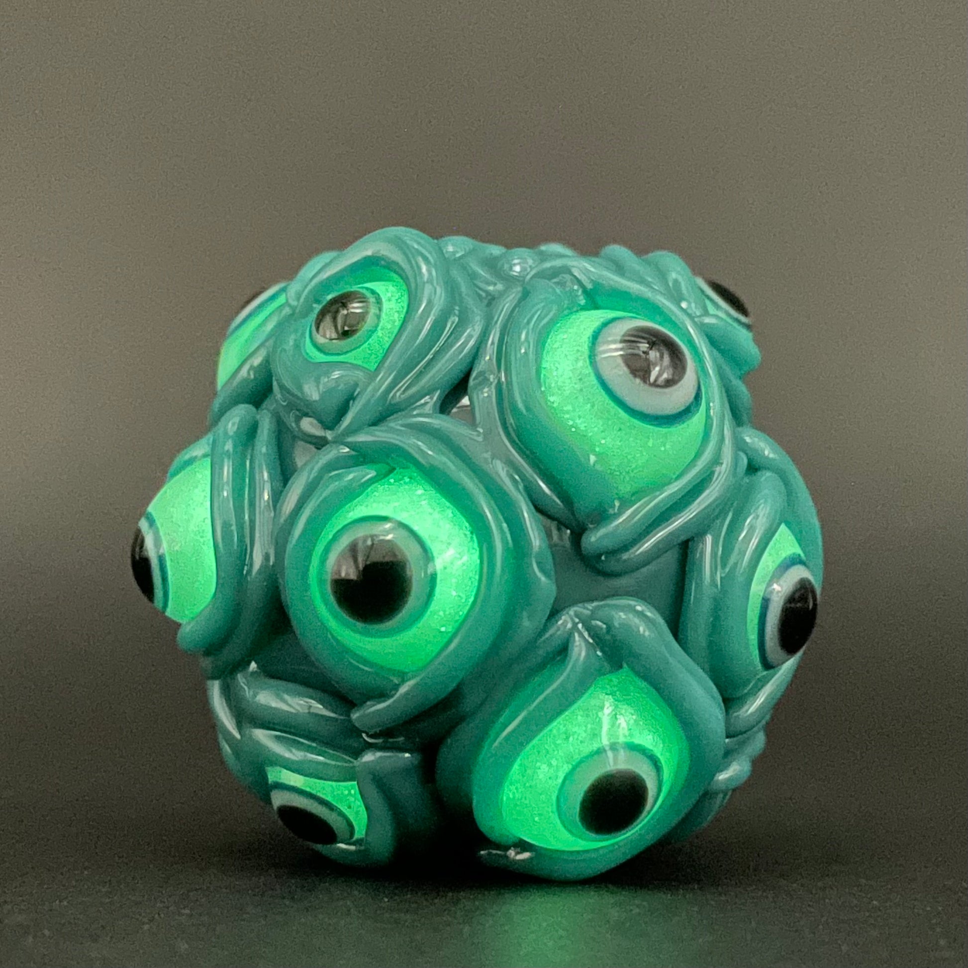 Hand-blown Agua azule Argus pendant - Leviathan Glass original