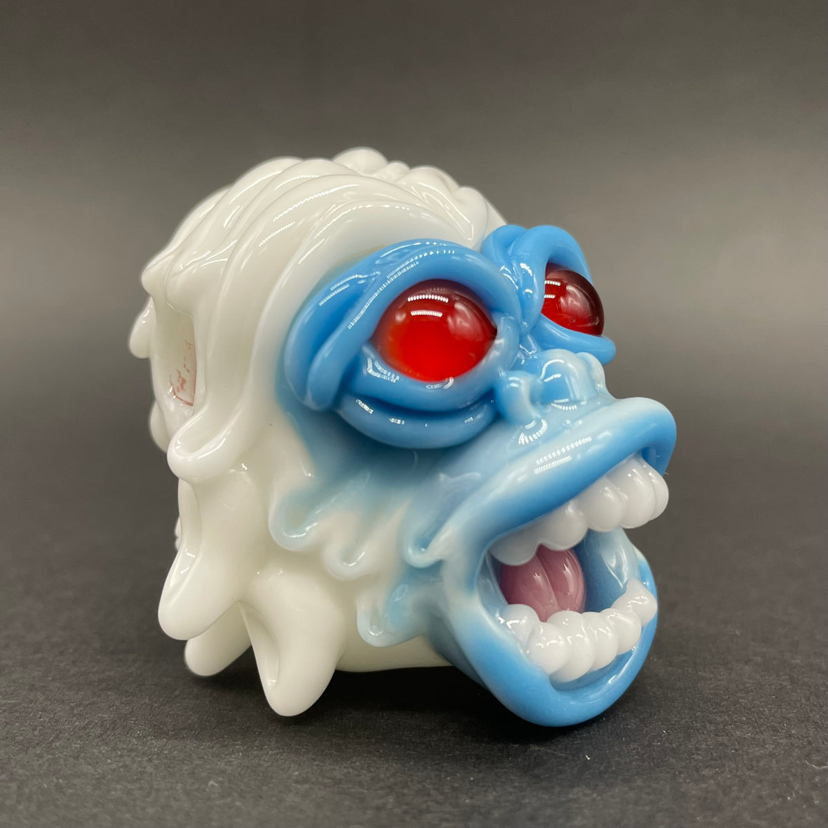 Blown glass yeti pendant