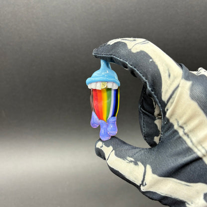 Drippy tongue rainbow tongue pendant craftsmanship - artisan glass work