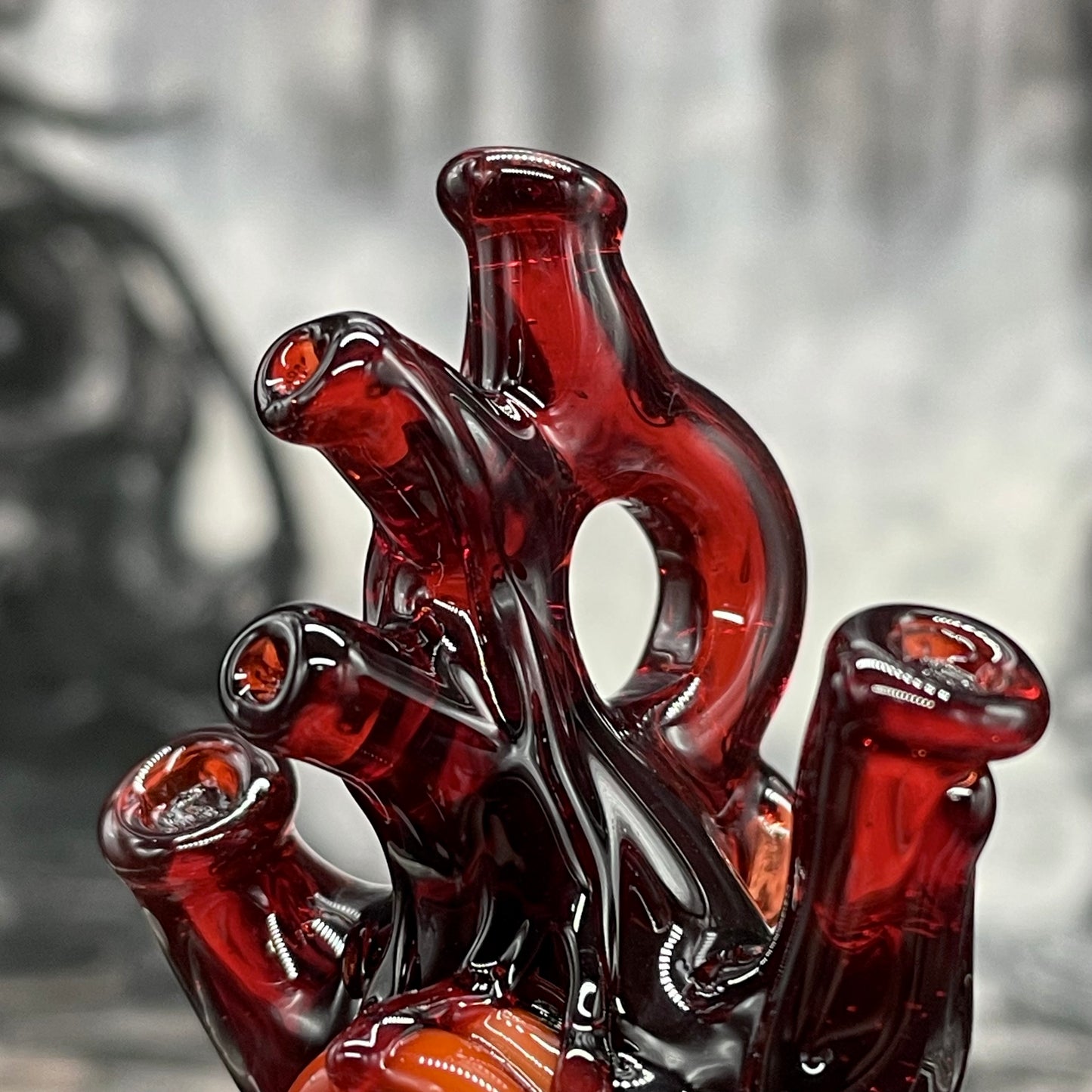 Hand-blown Anatomical cyclops heart pendant - Leviathan Glass original