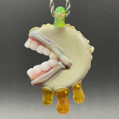 Premium Pizza fiend pendant - collectible glass art