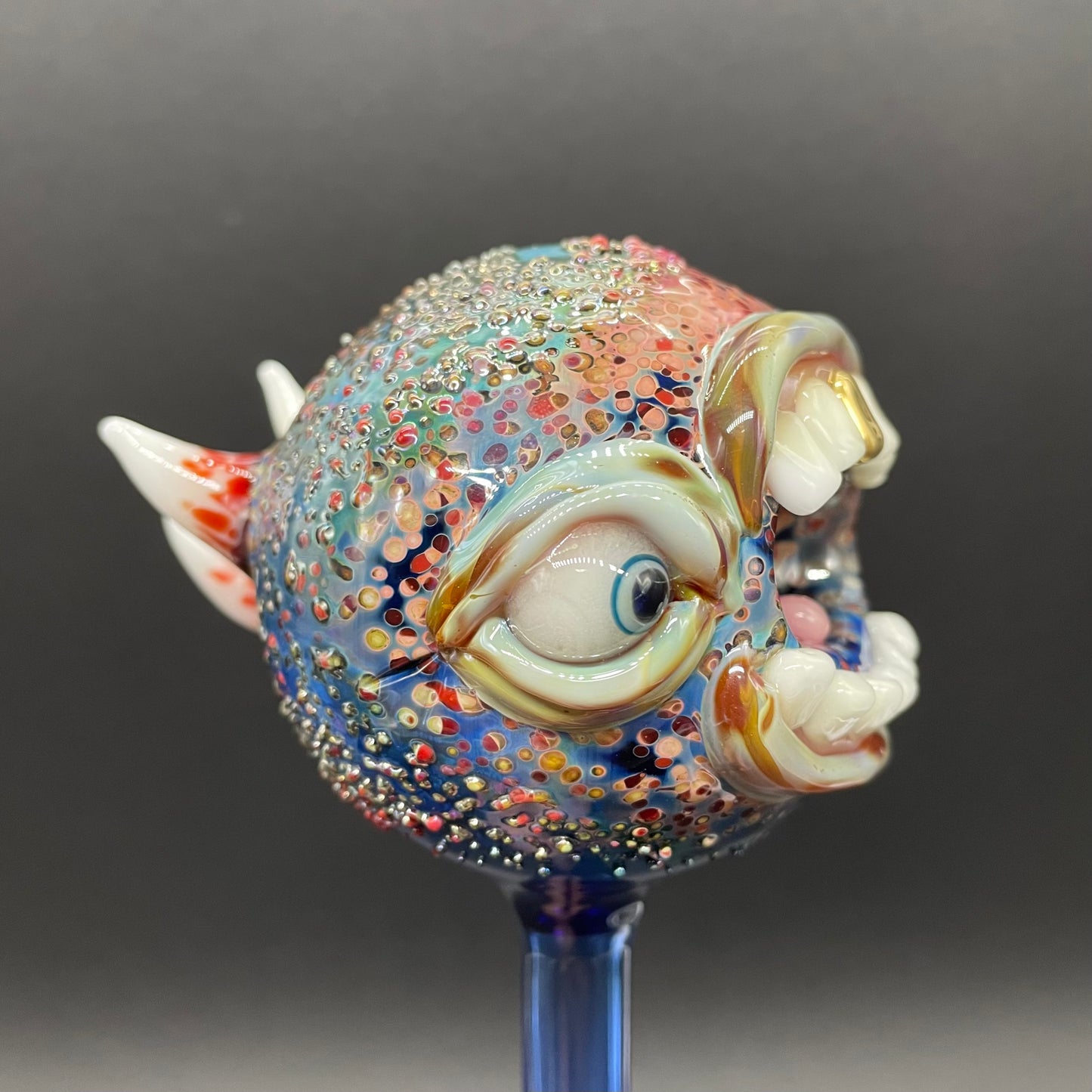 Hand blown glass monster watering globe