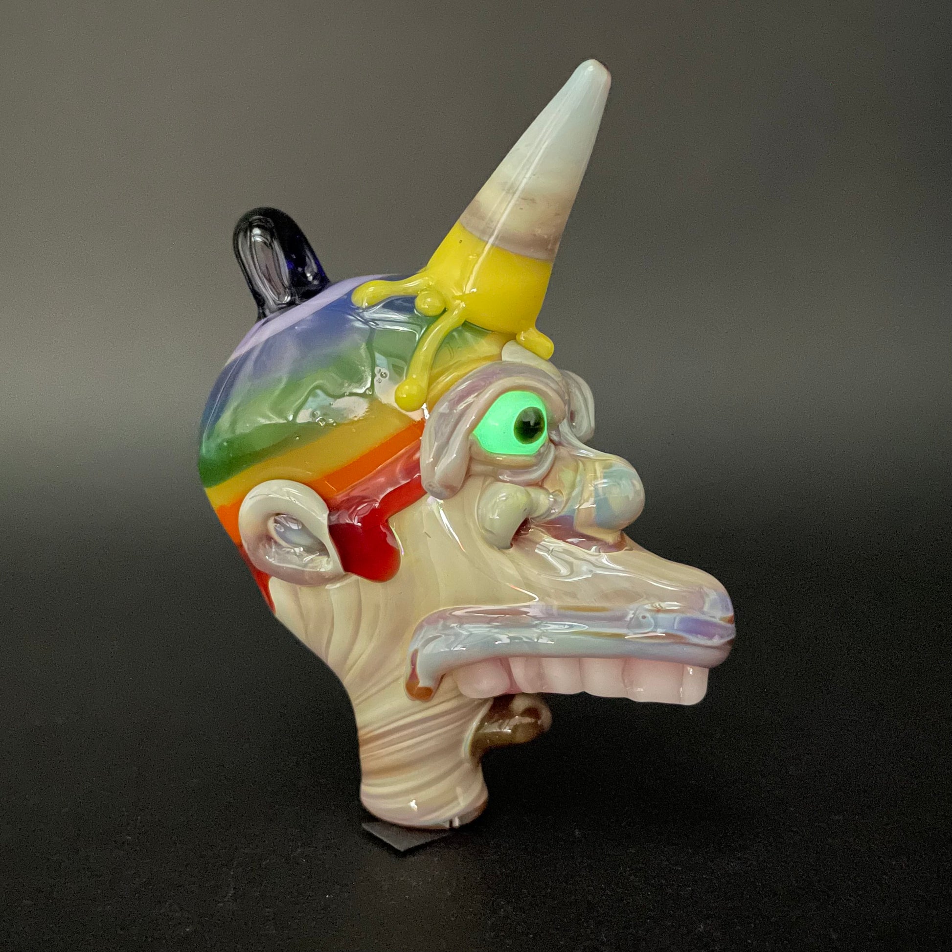 Hand-blown Ice cream kid glass pendant - Leviathan Glass original